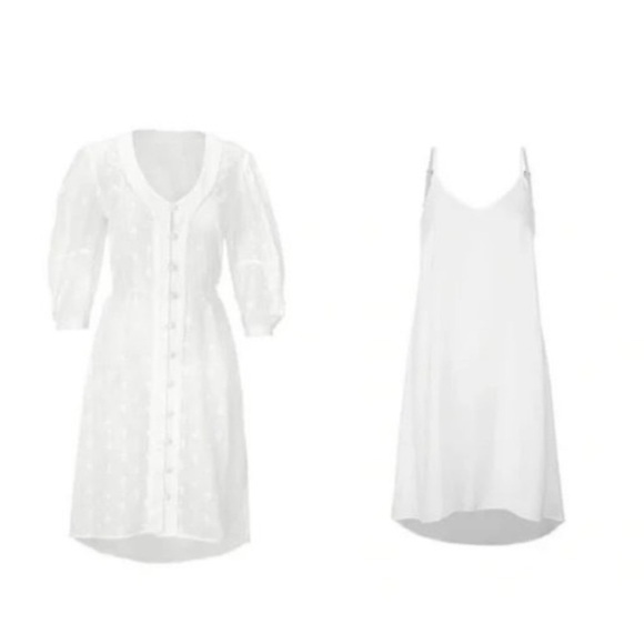 CAbi 5943 Midsummer White Floral Eyelet Embroidered Dress‎ Topper Coverup SIZE 8 - Picture 2 of 13